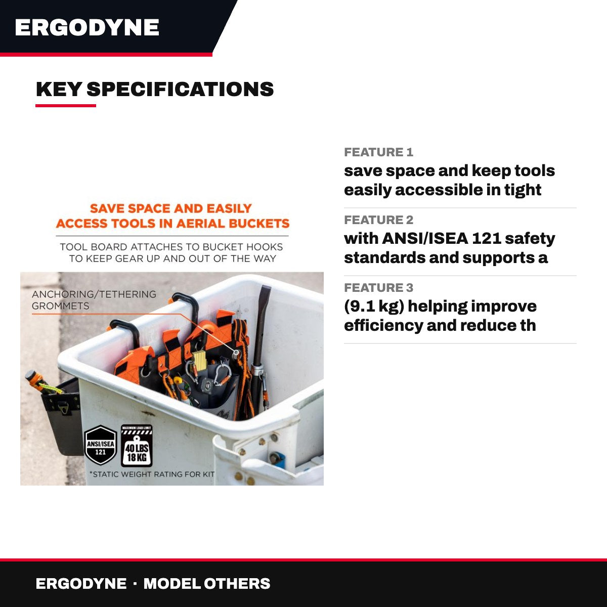 Ergodyne OTHERS – A Tool Organizer Designed For Use In Aerial Buckets. It Attaches To Bucket Hooks To