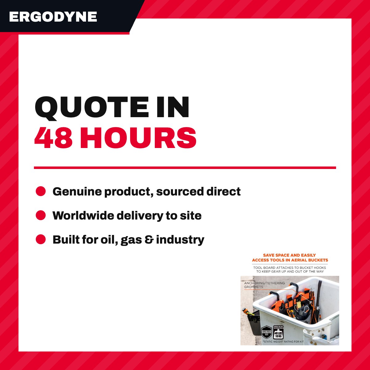 Ergodyne OTHERS – A Tool Organizer Designed For Use In Aerial Buckets. It Attaches To Bucket Hooks To