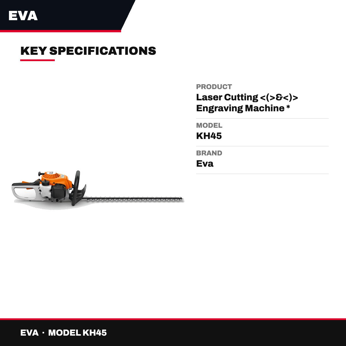 Eva KH45 – Laser Cutting <(>&<)> Engraving Machine * Working Area 45*45 Cm - 8 Cm H. 50 Watts * Works On All Materials Ex