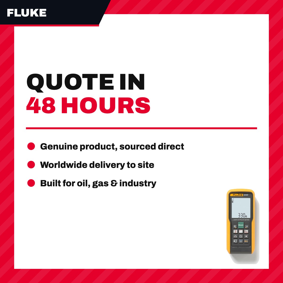 Fluke 424D – Laser Distance Meter 100 m