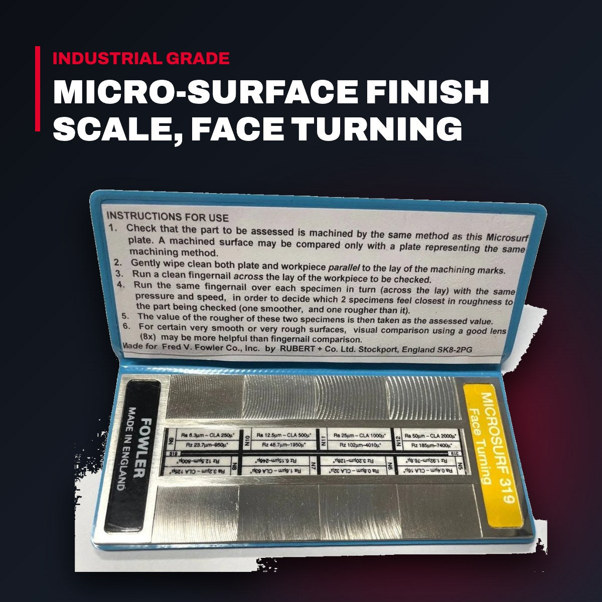 Fowler Micro-Surface Finish Scale, Face Turning