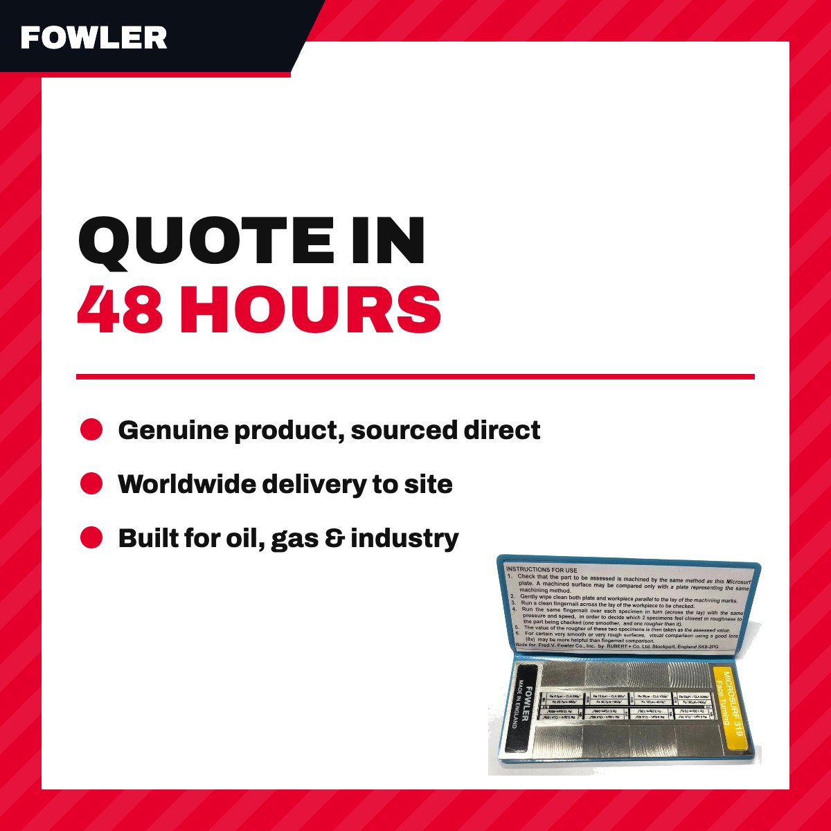 Fowler Micro-Surface Finish Scale, Face Turning