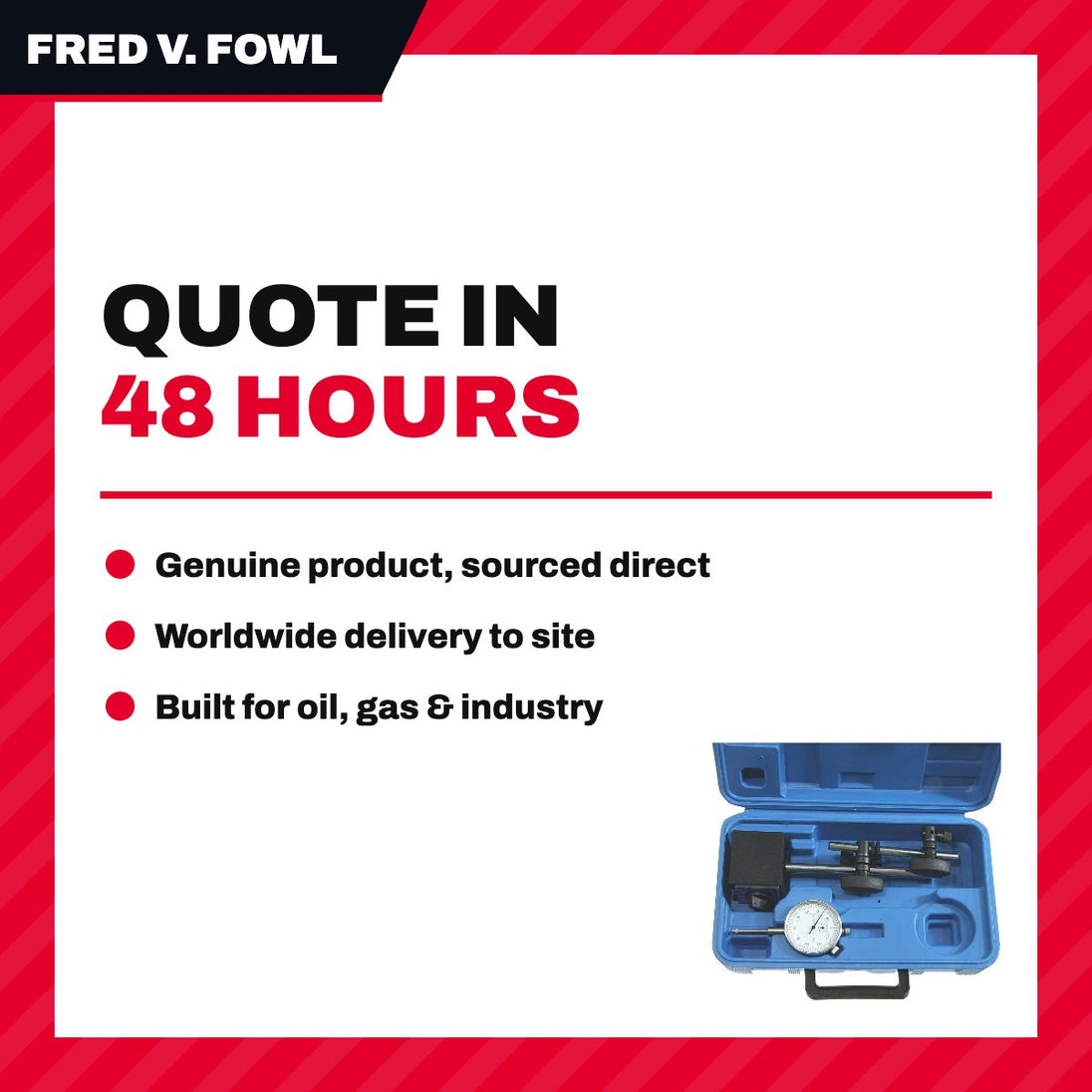 Fred V. Fowler 52585015 – Holder – Magnetic Base Dial Indicator Type, Steel