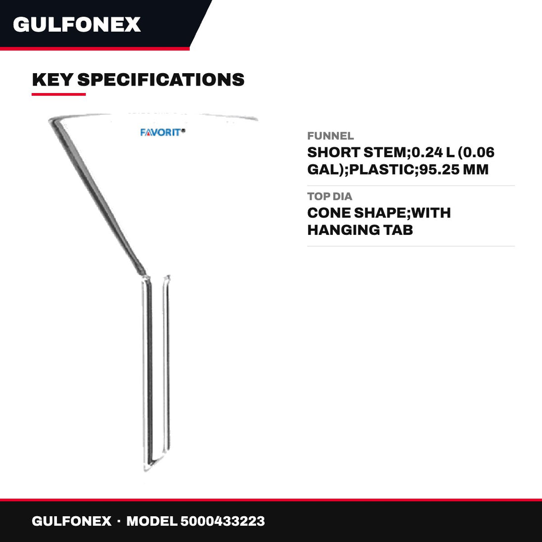Funnel – Short Stem, 0.24 L (0.06 Gal)