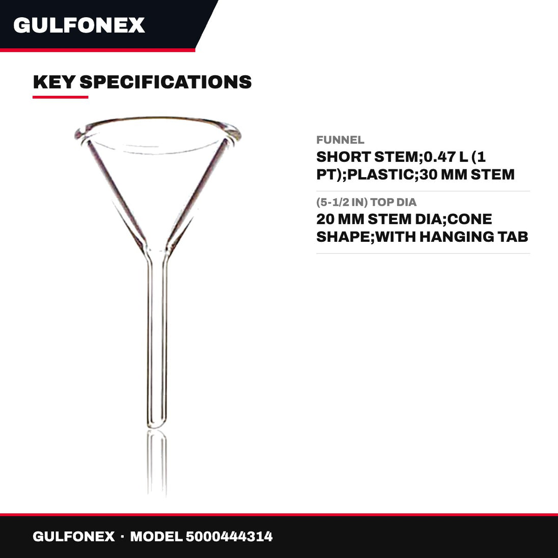 Funnel – Short Stem, 0.47 L (1 Pt)