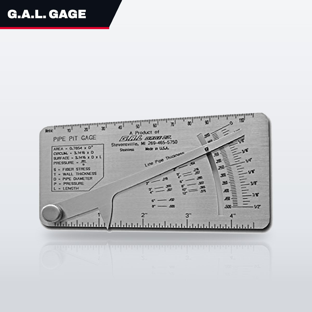 G.A.L. Gage GAL-17 – Pipe Pit Gauge, Inch