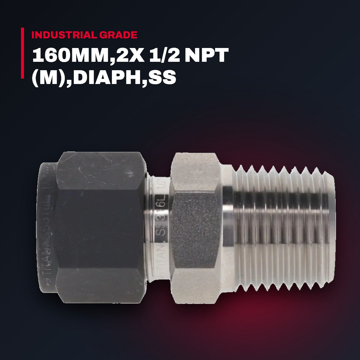 Ga-Diff Pr – 160Mm,2X 1/2 Npt (M),Diaph,Ss