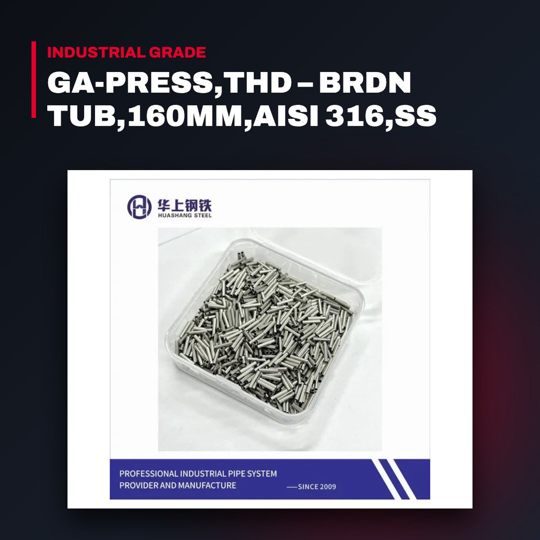 Ga-Press,Thd – Brdn Tub,160Mm,Aisi 316,Ss