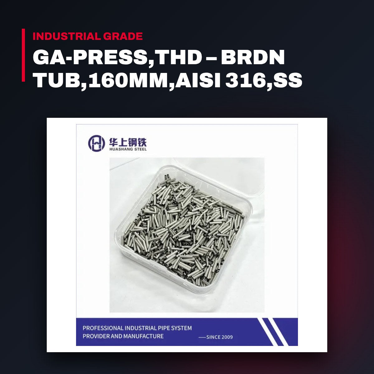 Ga-Press,Thd – Brdn Tub,160Mm,Aisi 316,Ss