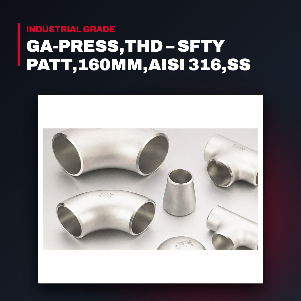 Ga-Press,Thd – Sfty Patt,160Mm,Aisi 316,Ss