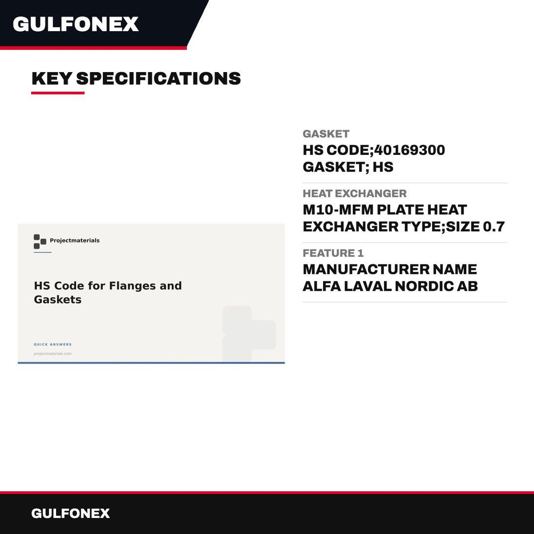 Gasket – Hs Code, 40169300 Gasket