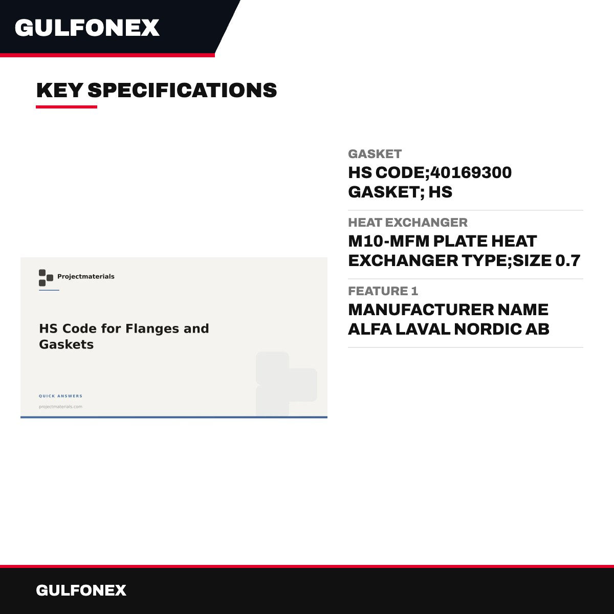 Gasket – Hs Code, 40169300 Gasket