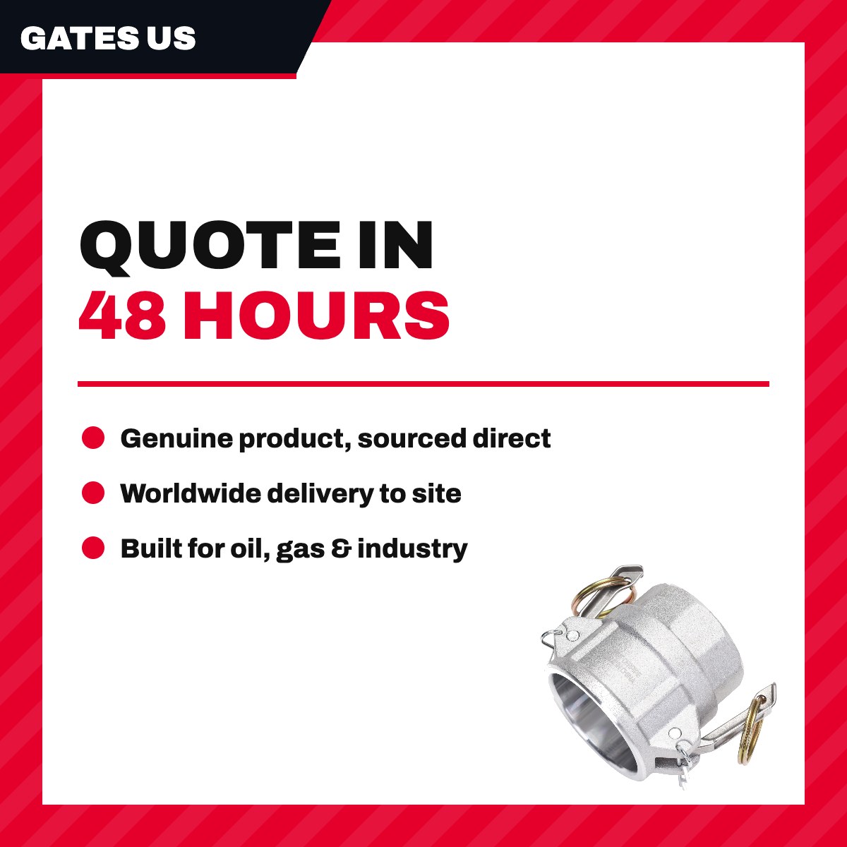 Gates Us CLAD-32 – Coupling – Camlock Type, 2 Female Camlock X 2 Npt Female - Type