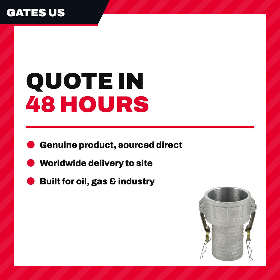 Gates Us CLFC-64 – Insert – Coupling Camlock Type, 4 Female Camlock Insert - Type C