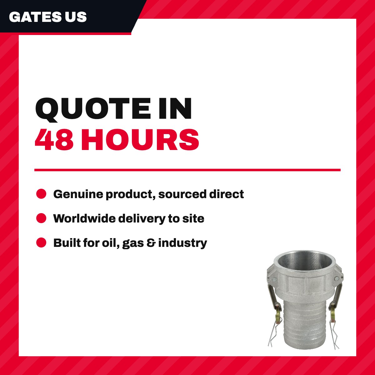 Gates Us CLFC-64 – Insert – Coupling Camlock Type, 4 Female Camlock Insert - Type C