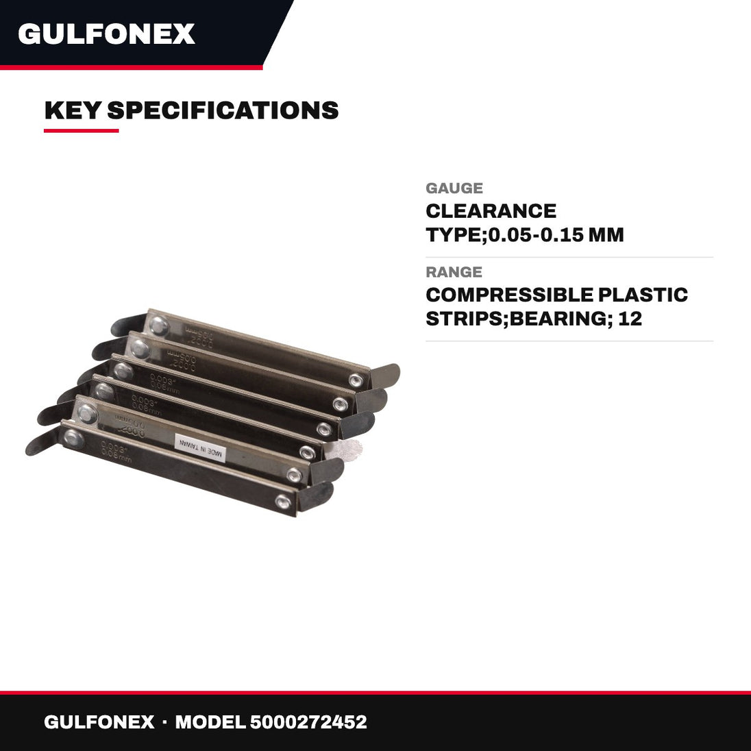 Gauge – Clearance Type, 0.05-0.15 Mm (0.0020-0.0060 In)