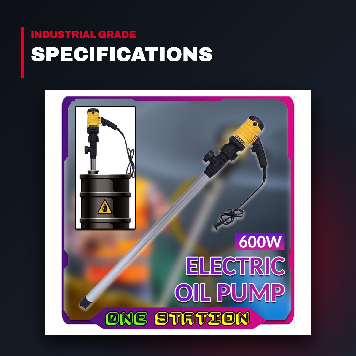 ‎Generic B0DT4LJX49 – Oil And Acid Portable Pump – Electric Oil Barrel And Acid Pump, Adjustable Speed
