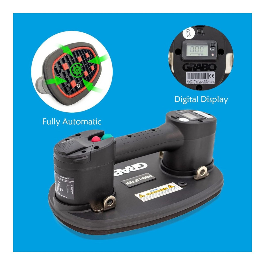 Grabo Pro Lifter 20 – Electric Vacuum Suction Cup Lifter, 375 lb