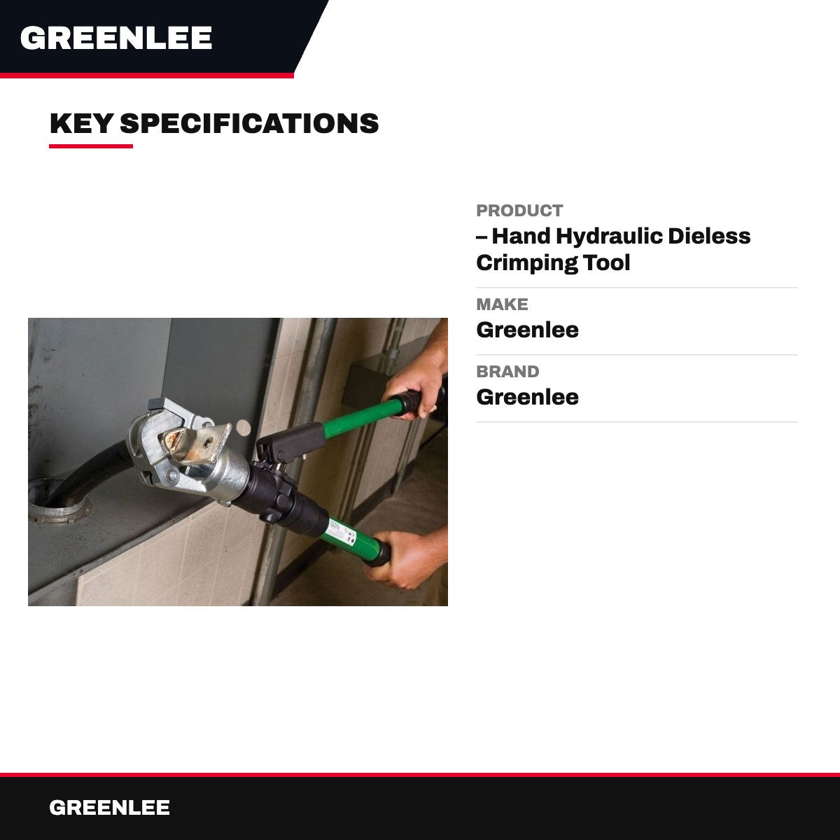 Greenlee – Hand Hydraulic Dieless Crimping Tool