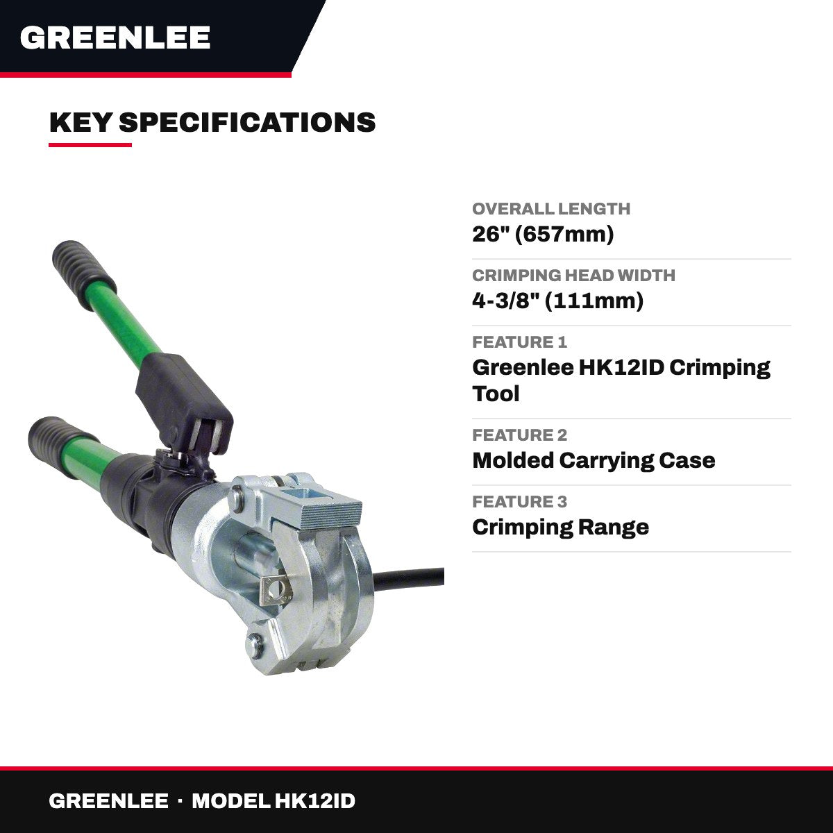 Greenlee HK12ID – Dieless Crimping Tool