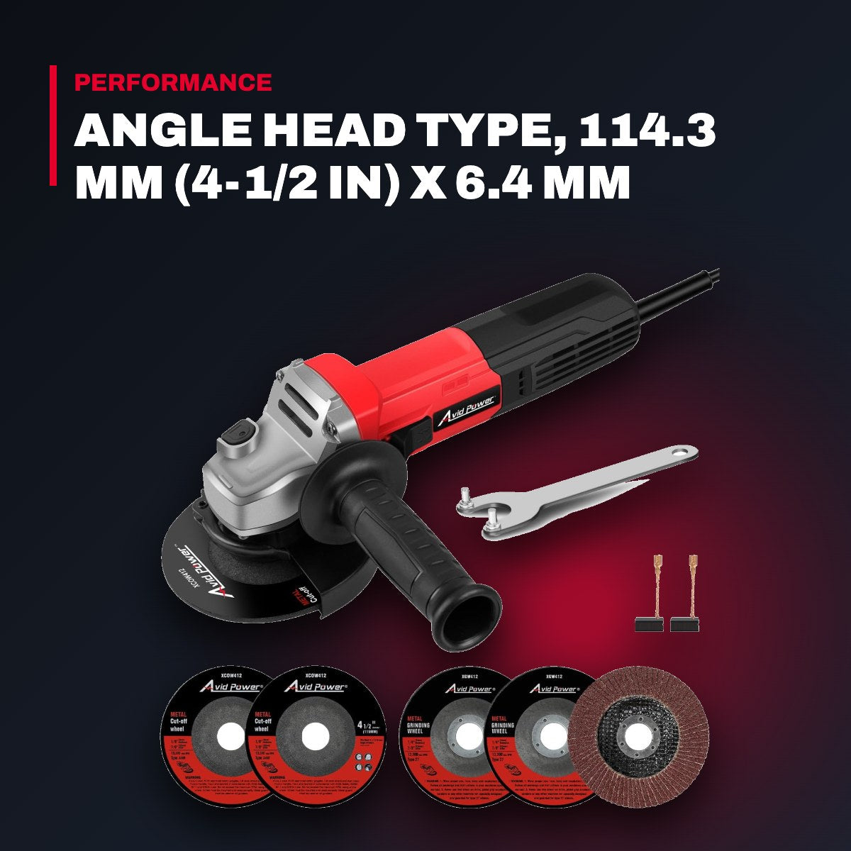 Grinder Electric – Angle Head Type, 114.3 Mm (4-1/2 In) X 6.4 Mm