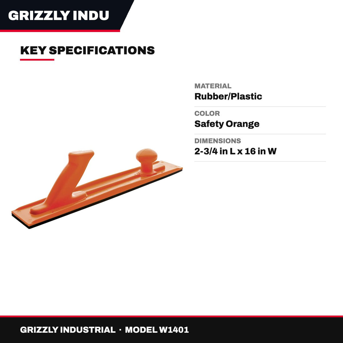 Grizzly Industrial W1401 – Safety Push Block - Large