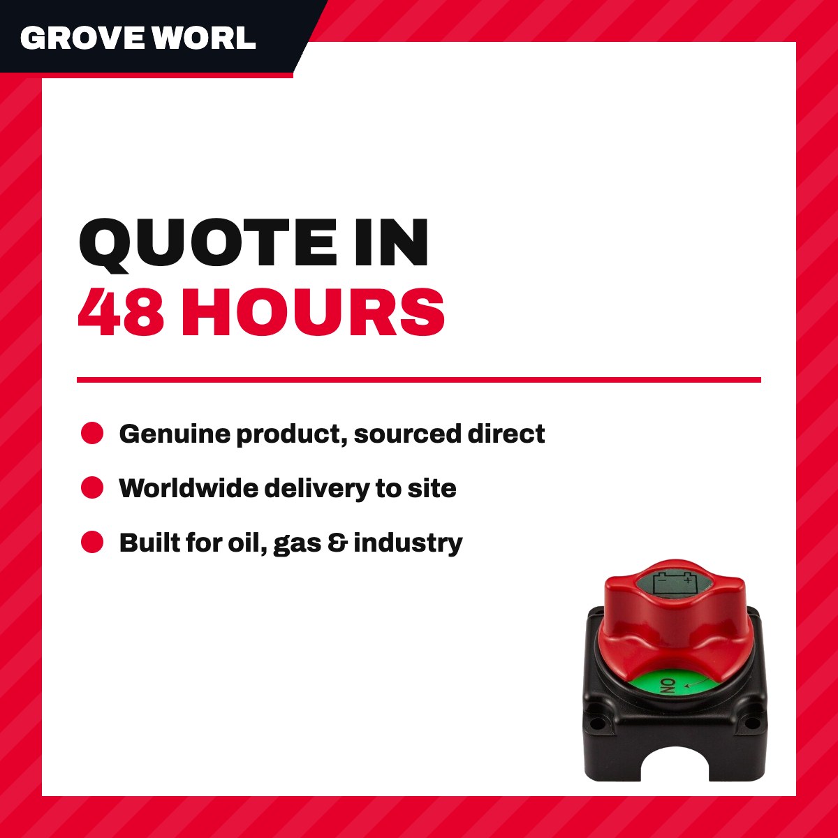 Grove Worldwide Us 1206090 – 02X875714 - Switch – Battery, 01206090 Switch