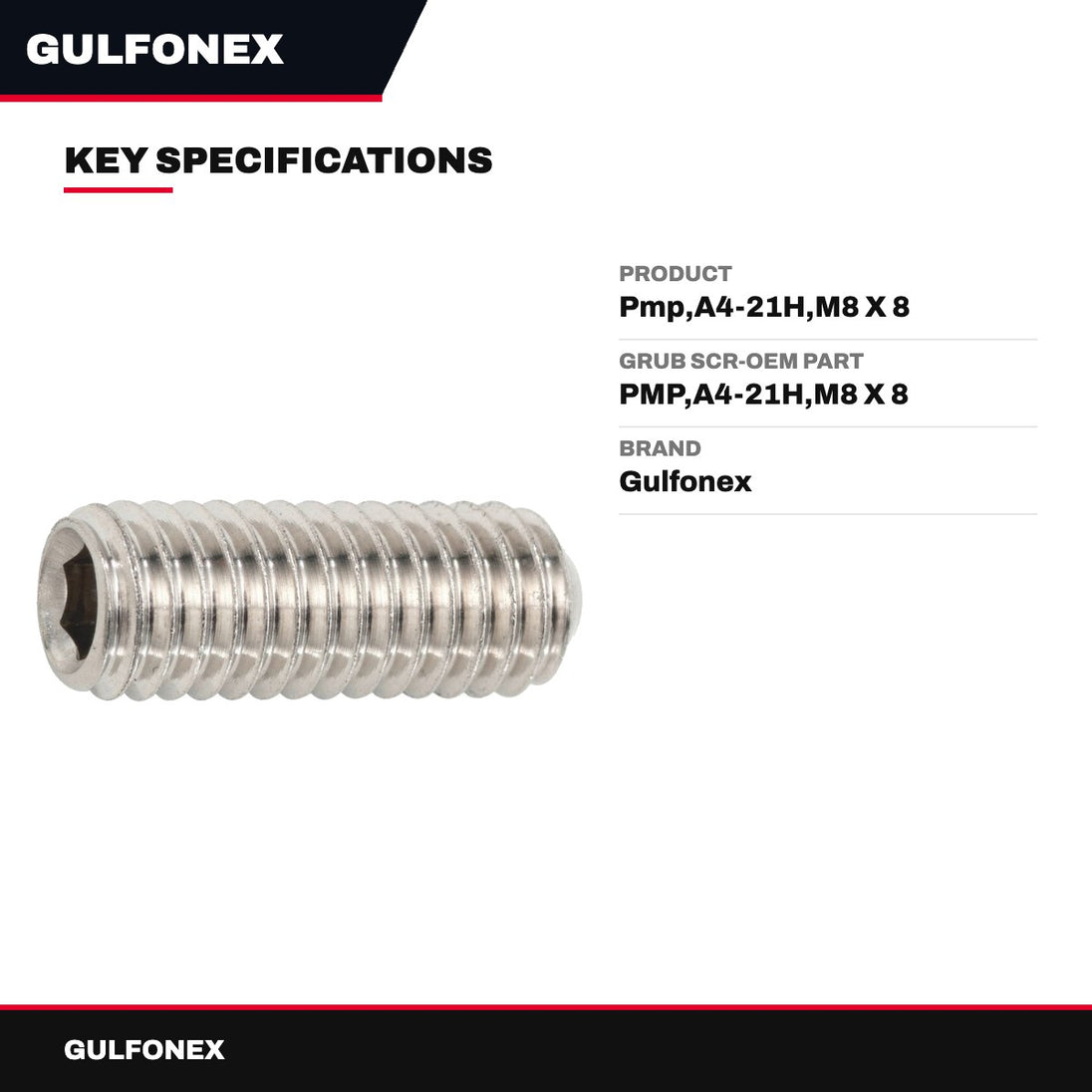 Grub Scr-Oem Part – Pmp,A4-21H,M8 X 8