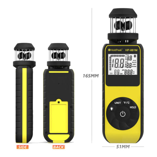 H Holdpeak 881M-YL – Thermo-Hygro-Anemometer, Current