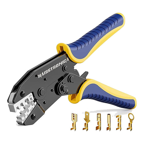 Haisstronica HS-5327 – Ratchet Crimping Tool, Open Barrel AWG 20-10