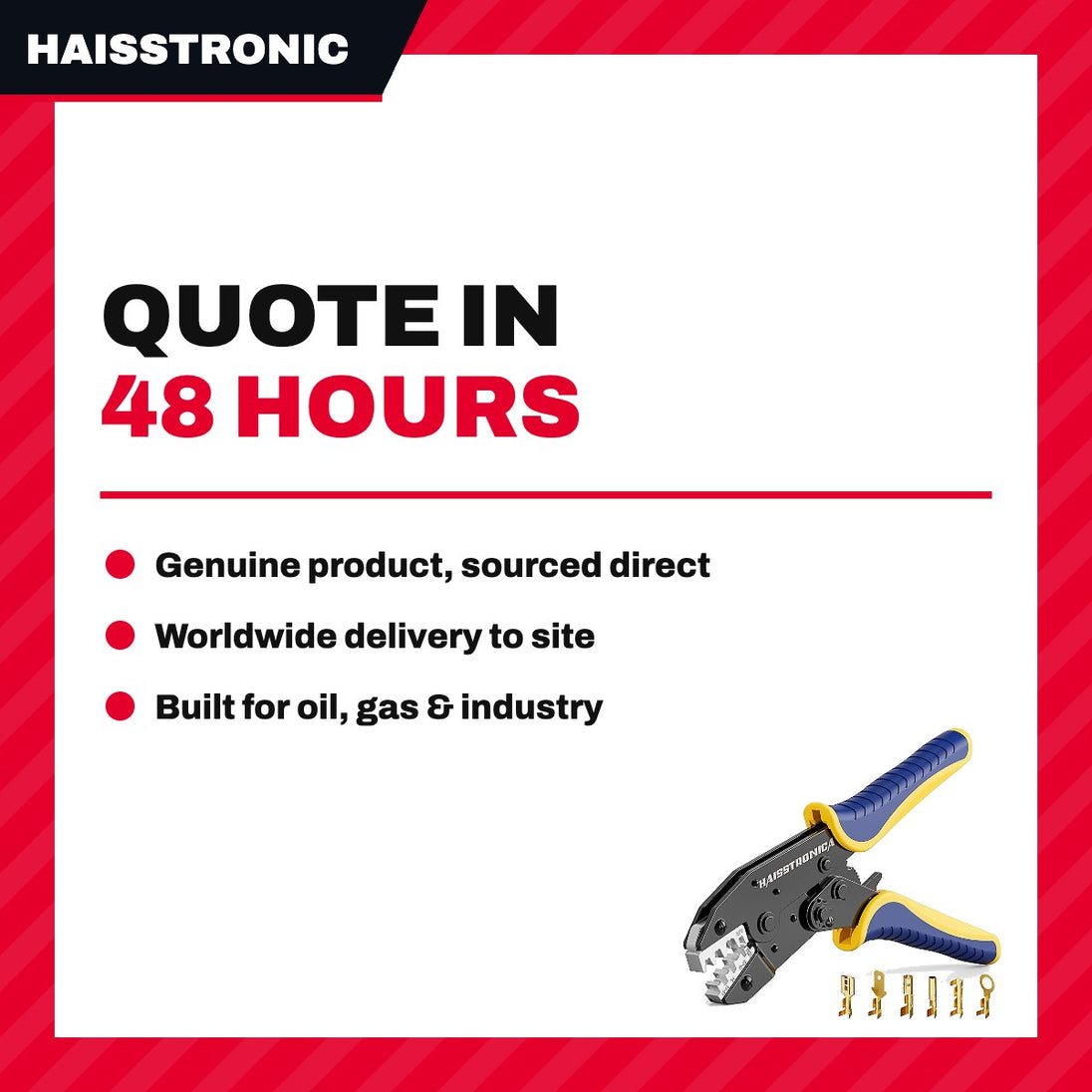 Haisstronica HS-5327 – Ratchet Crimping Tool, Open Barrel AWG 20-10