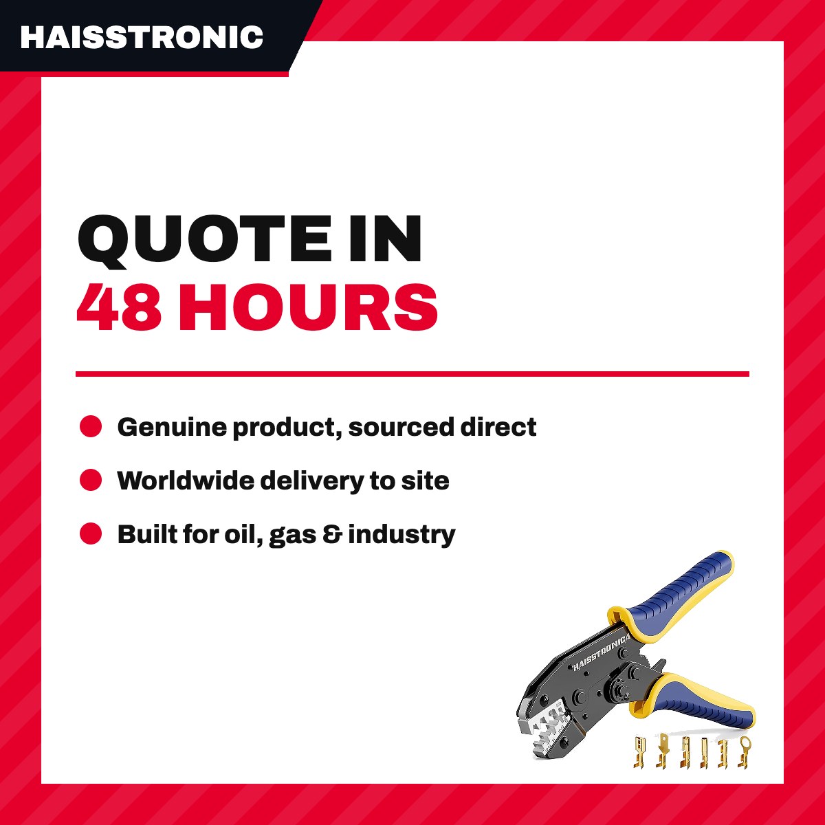 Haisstronica HS-5327 – Ratchet Crimping Tool, Open Barrel AWG 20-10