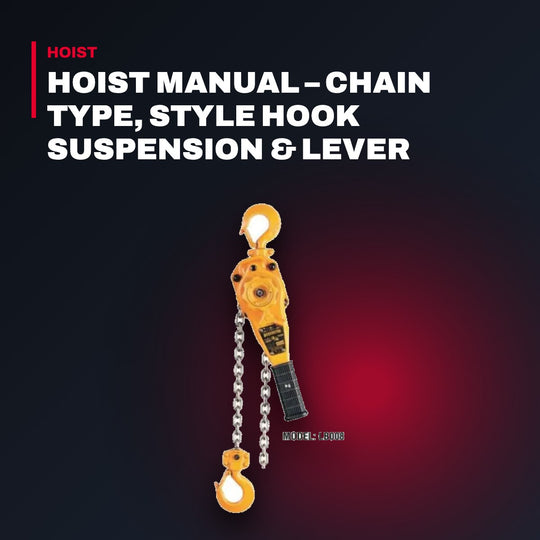 Harrington LB020 – Hoist Manual – Chain Type, Style Hook Suspension & Lever