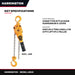 Harrington LB020 – Hoist Manual – Chain Type, Style Hook Suspension & Lever