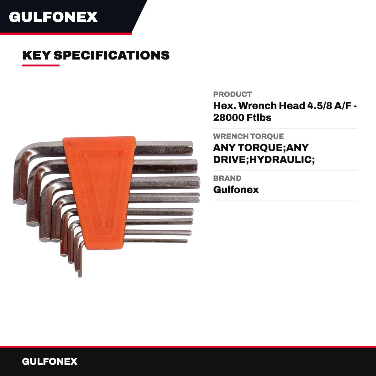 Hex. Wrench Head 4.5/8 A/F - 28000 Ftlbs