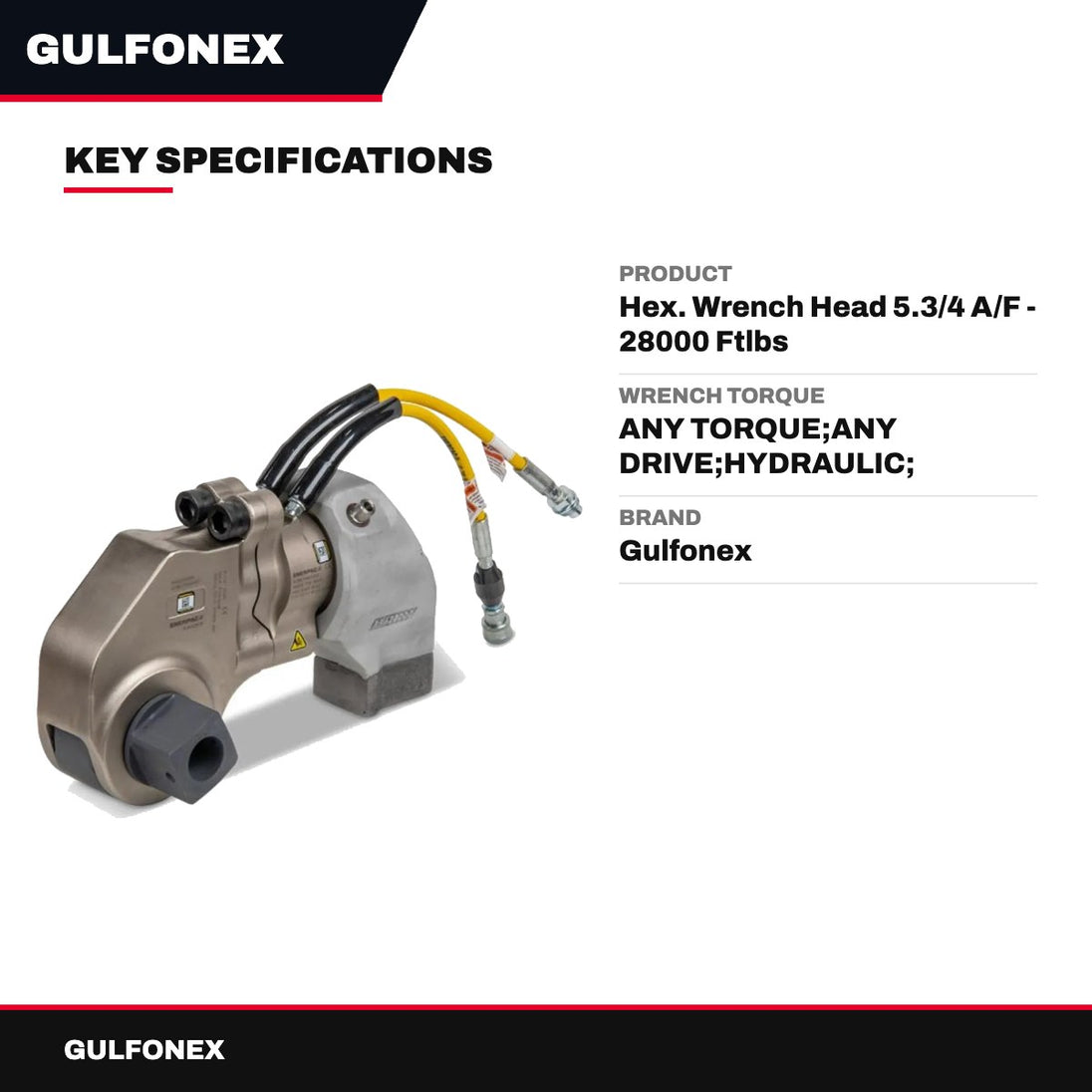 Hex. Wrench Head 5.3/4 A/F - 28000 Ftlbs