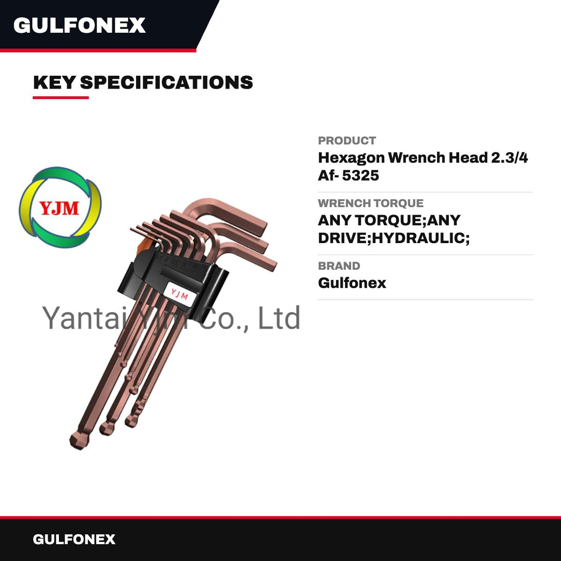 Hexagon Wrench Head 2.3/4 Af- 5325