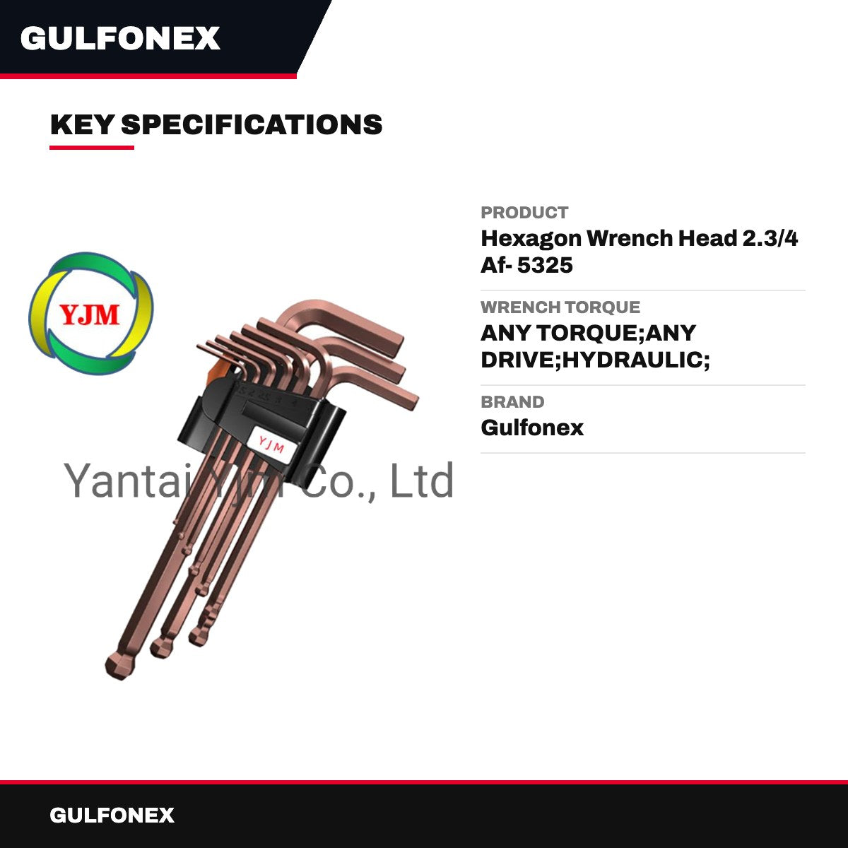 Hexagon Wrench Head 2.3/4 Af- 5325