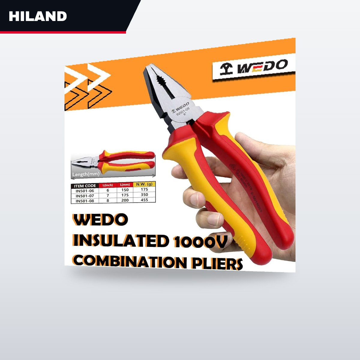 Hiland OTHERS – 1000 V Insulated Tongue And Groove Pliers