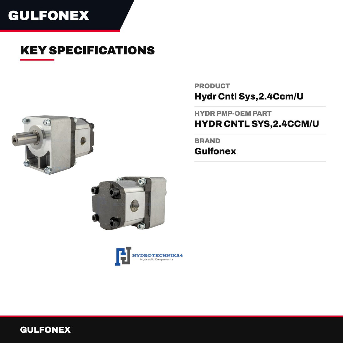 Hydr Pmp-Oem Part – Hydr Cntl Sys,2.4Ccm/U