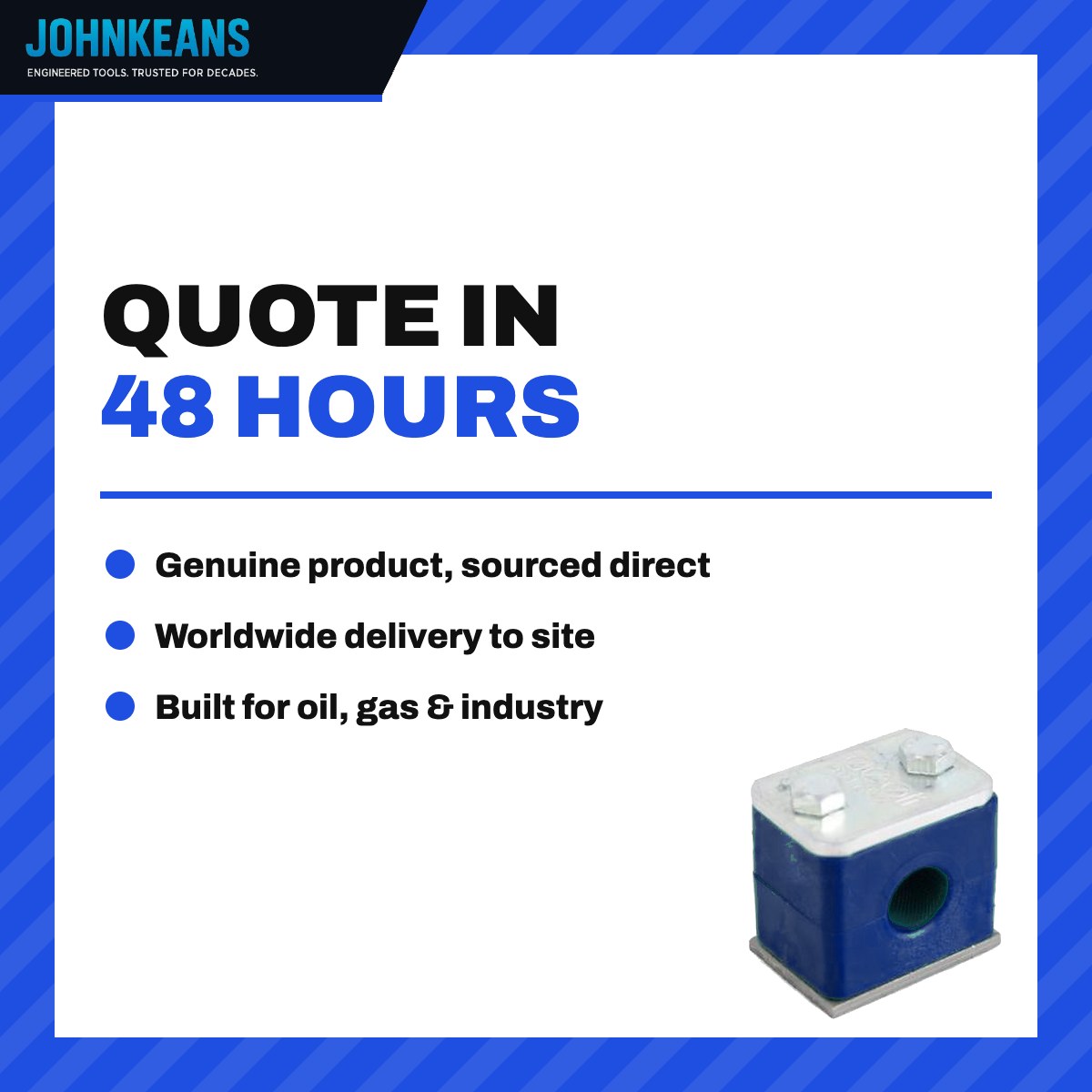 Johnkeans JK-GS-2051 – Single Tube Clamp Set 1/4" – 1/2" OD