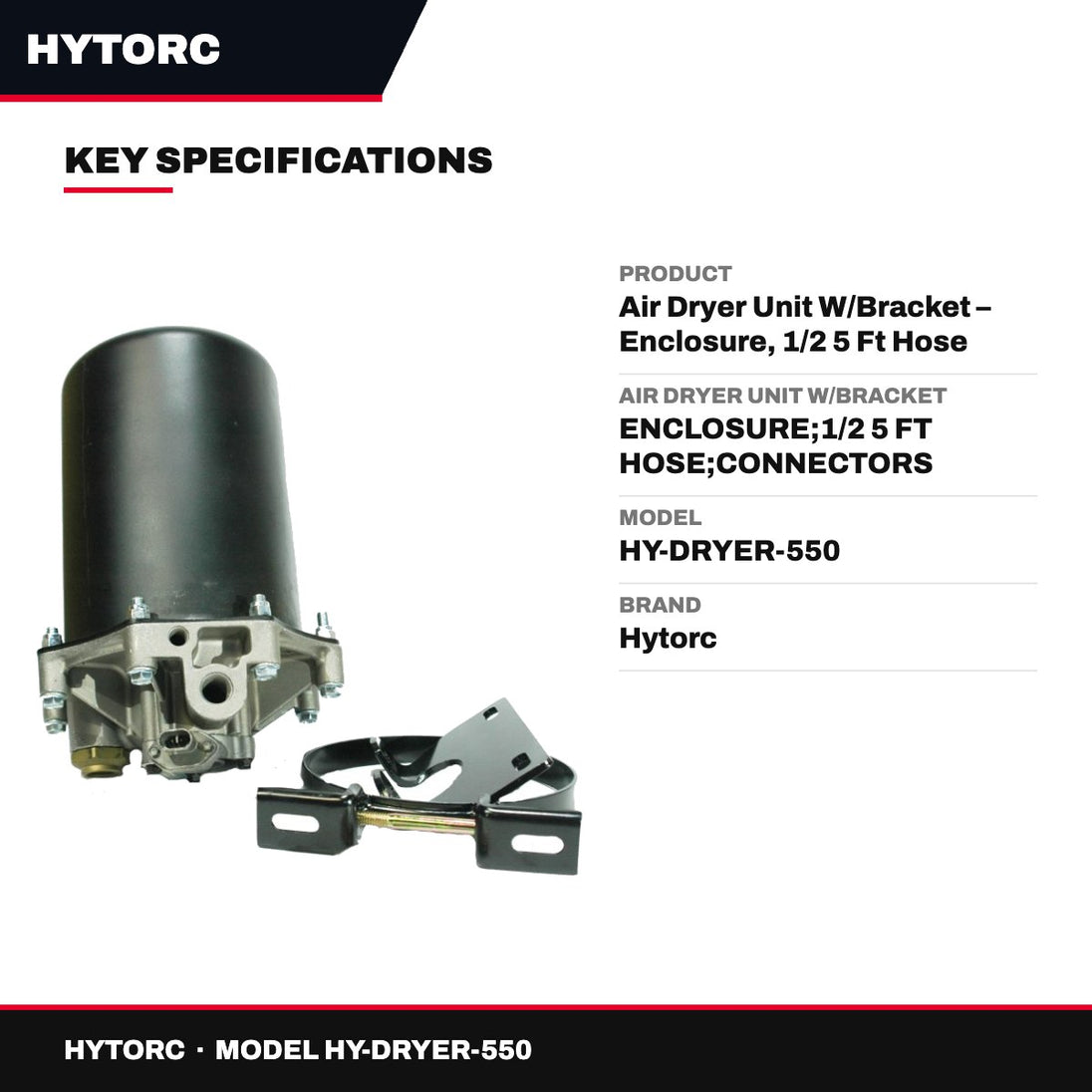 Hytorc HY-DRYER-550 – Air Dryer Unit W/Bracket – Enclosure, 1/2 5 Ft Hose