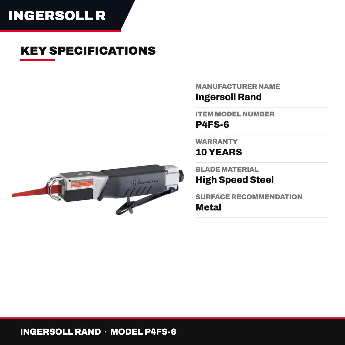 Ingersoll Rand P4FS-6 – Air Reciprocating Saw Blades, 6 Pack