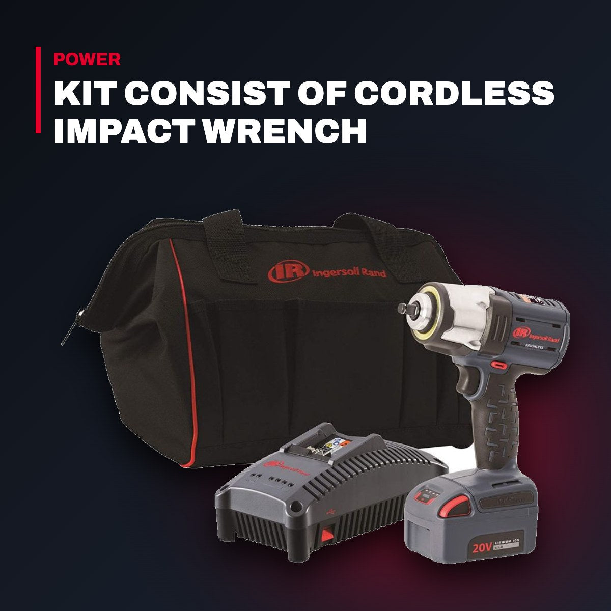 Ingersoll Rand W5133-K12 – Kit Consist Of Cordless Impact Wrench