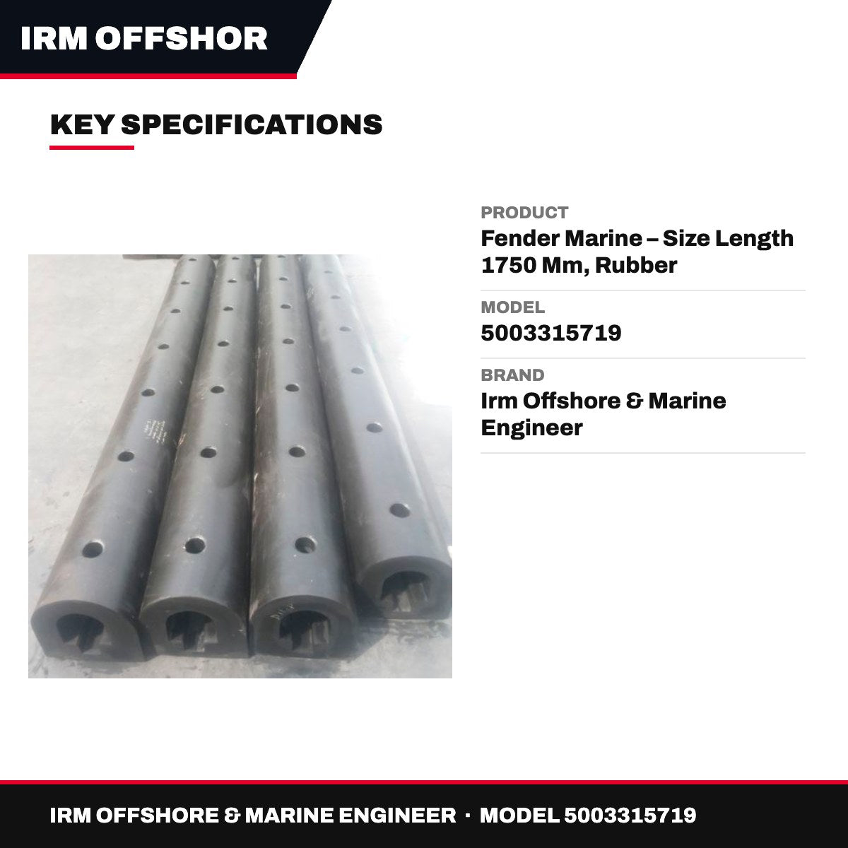 Irm Offshore & Marine Engineer – Fender Marine, Size Length 1750 mm, Rubber