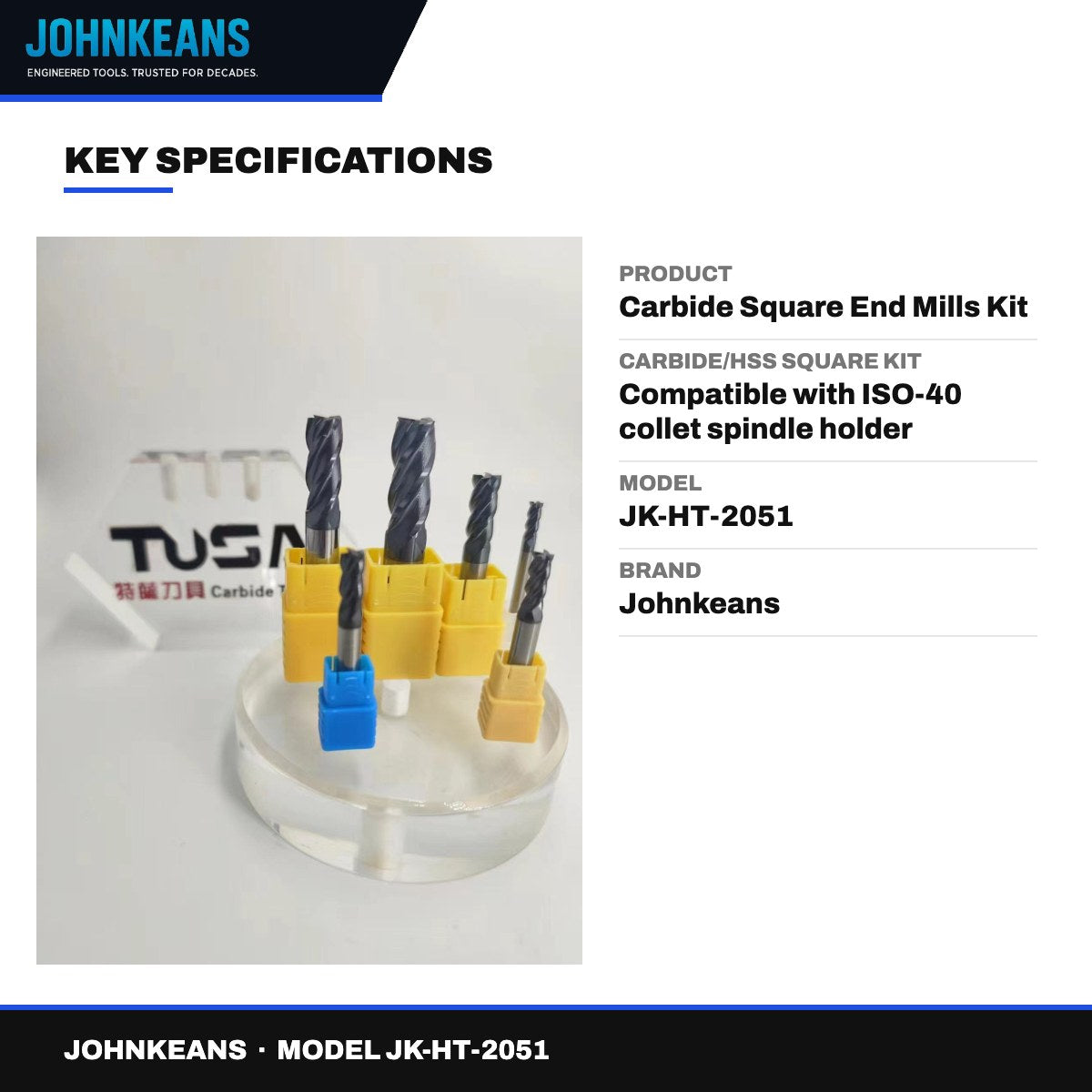 Johnkeans JK-HT-2051 – Carbide Square End Mills Kit