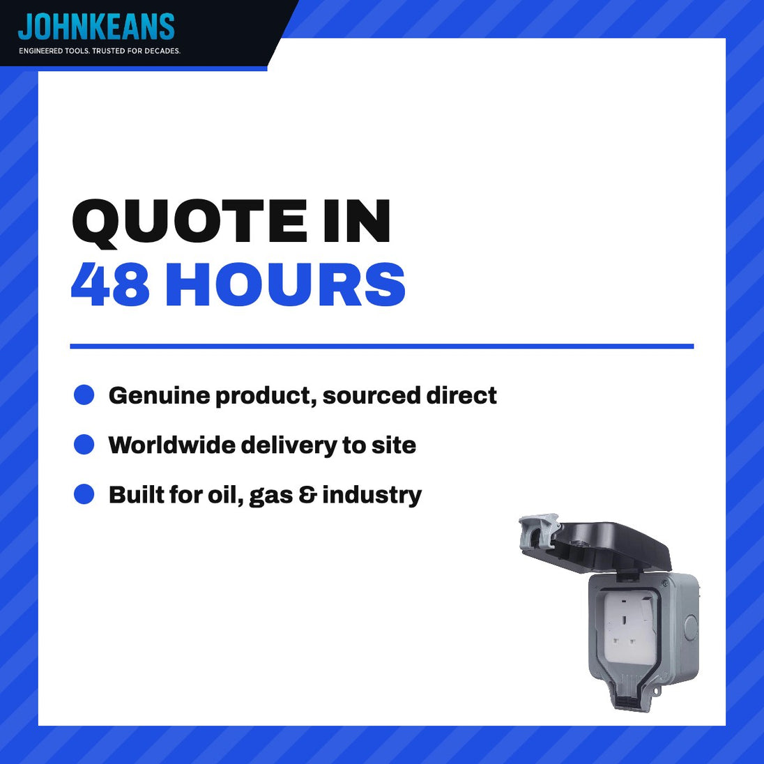 Johnkeans JK-TW-2094 – Johnkeans – 13 Amper(Minmum)--250Volt Duplext Outlet (Wp) Weather Proof (Uk1-13R)Bs1363A Type G Sockets – Single Pole O