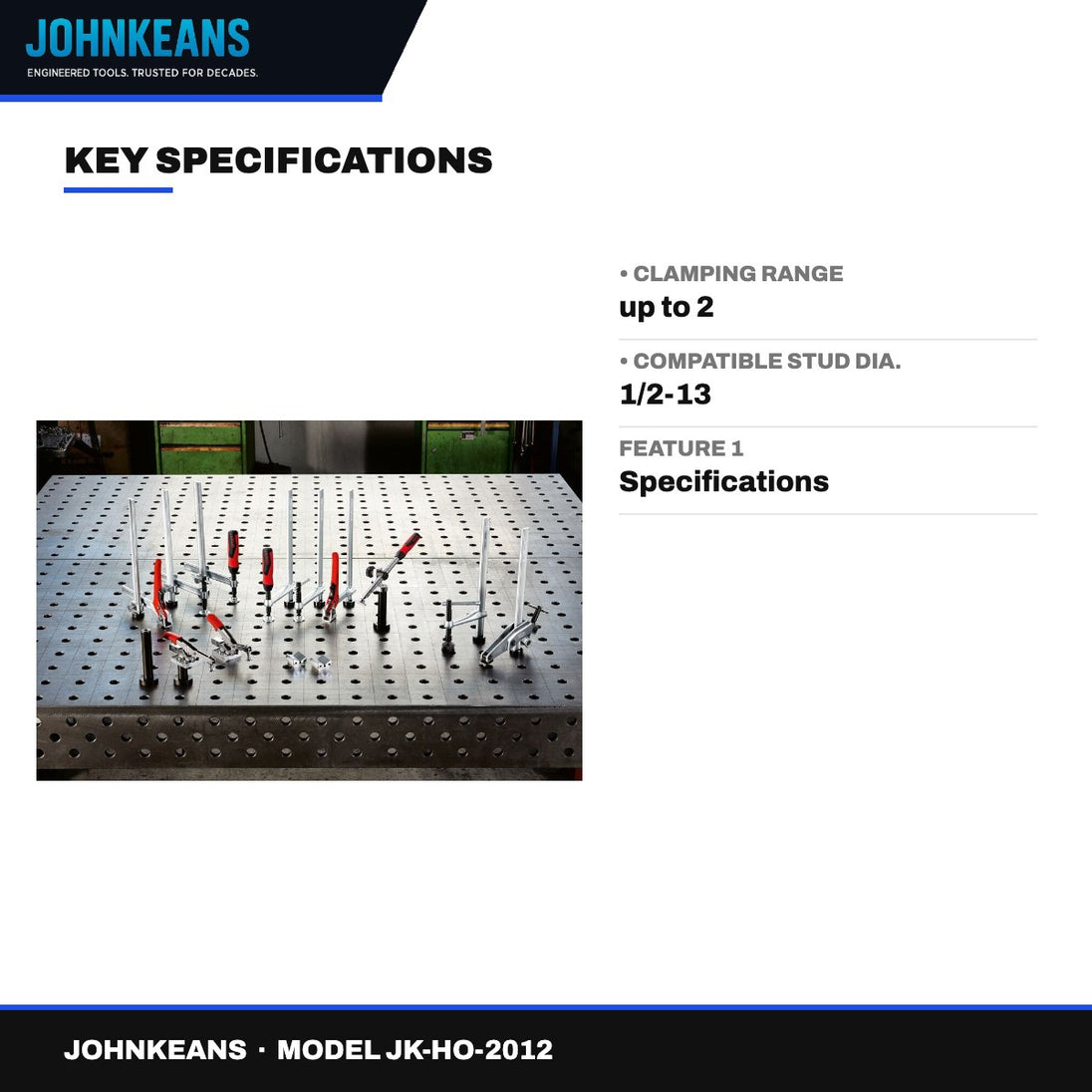 Johnkeans JK-HO-2012 – Machine Table Clamps - Self-Supporting Machinist Clamps