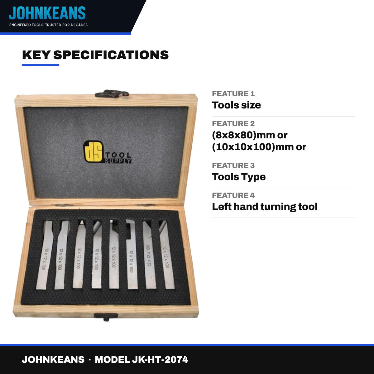 Johnkeans JK-HT-2074 – High-Speed Steel (Hss) Lathe Tool Kit
