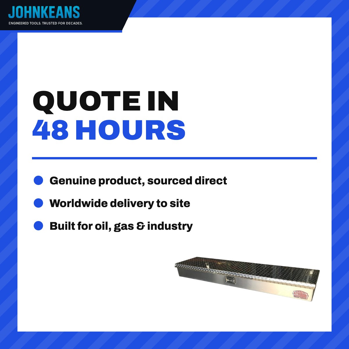 Johnkeans JK-HT-2095 – Johnkeans – Aluminum Toolbox For Trucks – Single Unit, Mounted On The